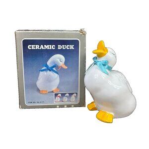 Vintage Small Ceramic Duck  figurine Made In Taiwan 5' H